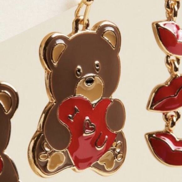 NEW Love Valentine Heart Teddy Bear Kiss Earring Set by Torrid - Picture 3 of 7